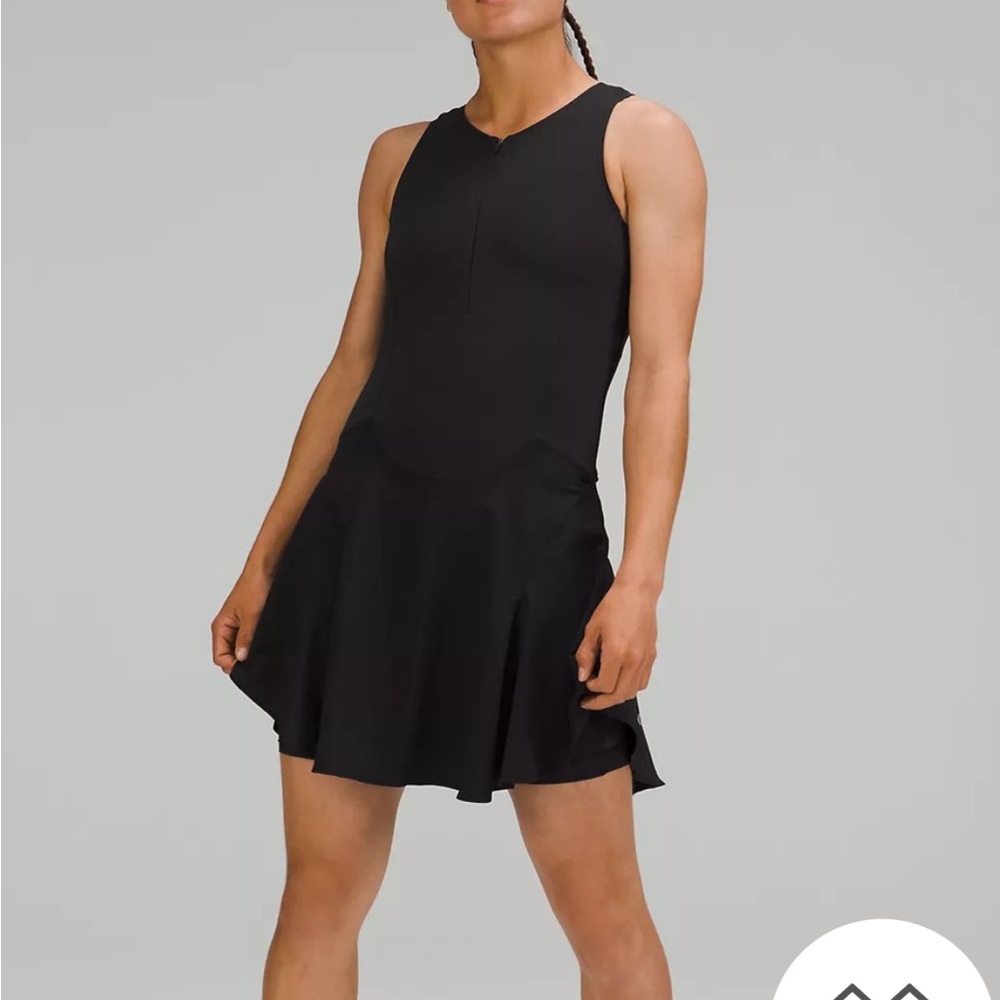 Lululemon black lined tennis dress size 6, Everlux, short